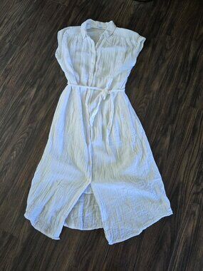 OLD NAVY Classic Style 100% White Cotton Maxi Dress SIZE S